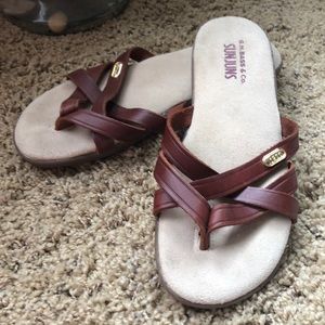 Bass Sunjuns leather sandals sz 6 EUC cognac